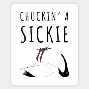 Bin Chicken Chucking A Sickie Sticker